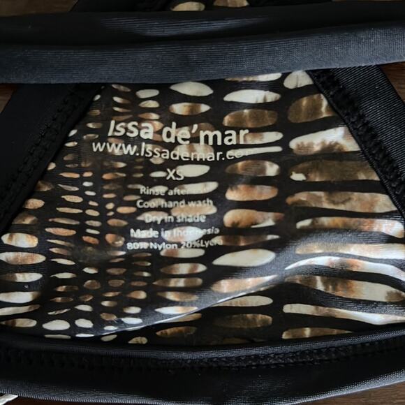 NWT Issa de Mar Triangle Black Tie Halter Swim Bikini Top XS - Picture 5 of 6